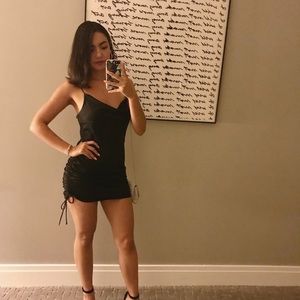 Topshop Ruched mini satin slip dress